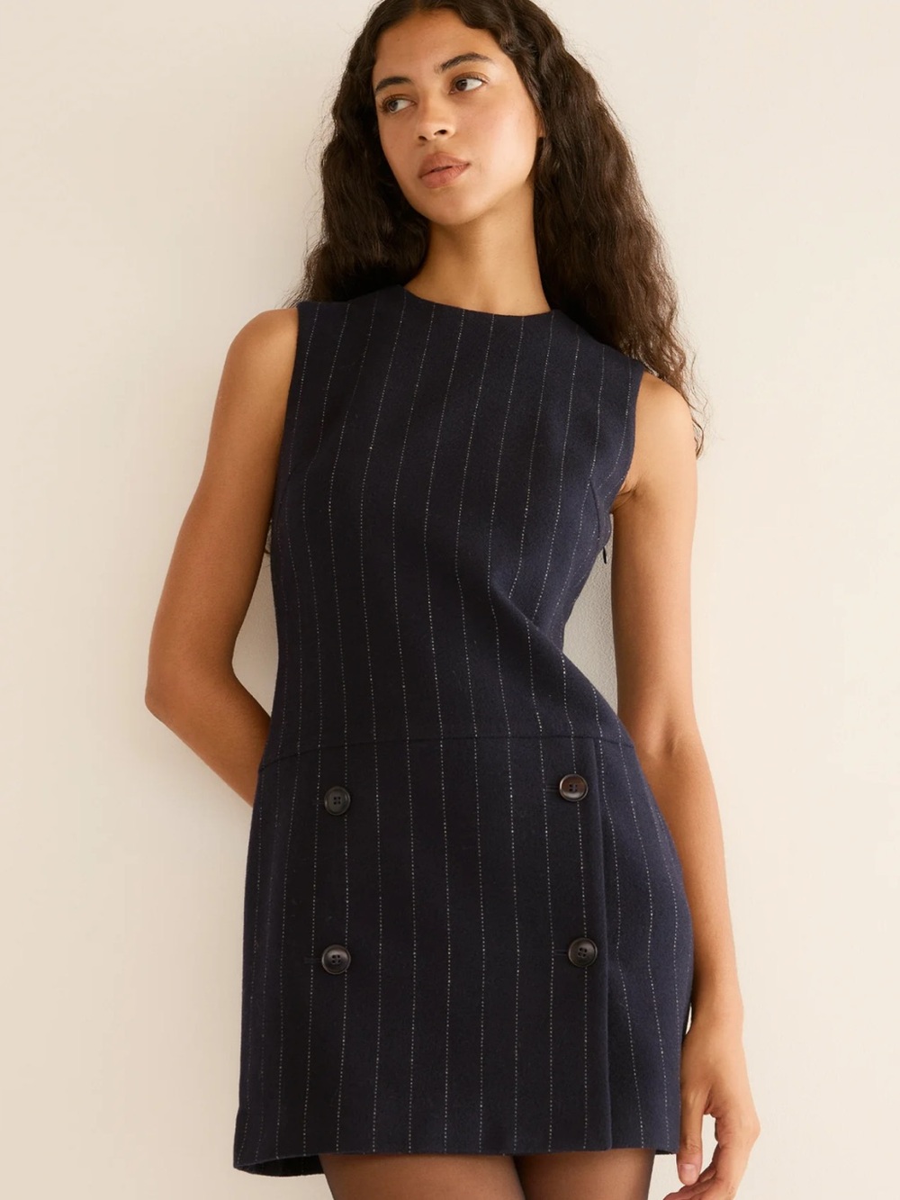 NWT Dôen Heirloom Polly Mini Dress in Marianne Pinstripe Size 2